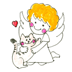 Lovely angel & the cat.