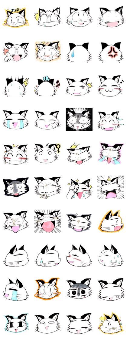 White cat comics style