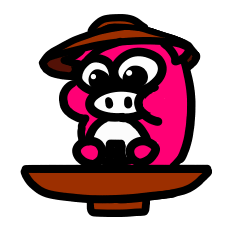 A greedy pig "Butamaru-kun"