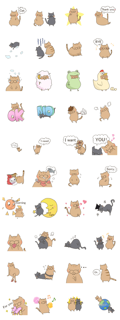 Brown cat & Black cat