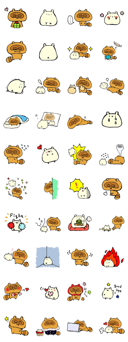 A raccoon dog and hamster
