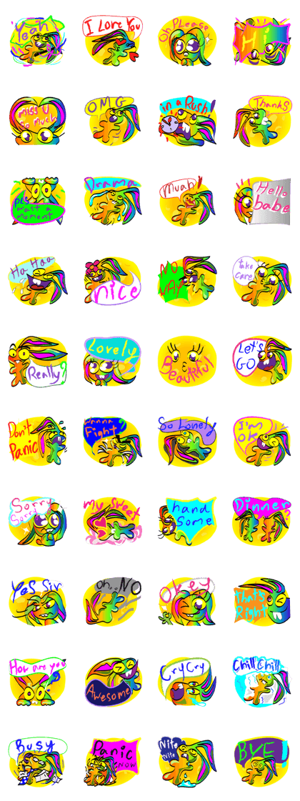 Fun Jorb Rabbit Rainbow say Hello!