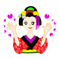 Colorful kimono beauty