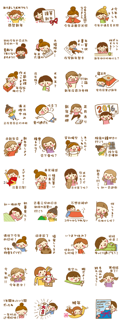 The conversation of New year in Chinese.