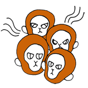 Monkeys of the impudent face Monkeys of the impudent face