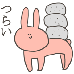 A sticker of rabbit in bad condition