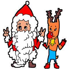 Santa Claus and Raindeer Sticker