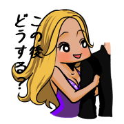 Japanese cute lady sticker