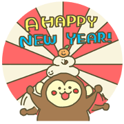 cute monkey-a Happy New Year- cute monkey-a Happy New Year-