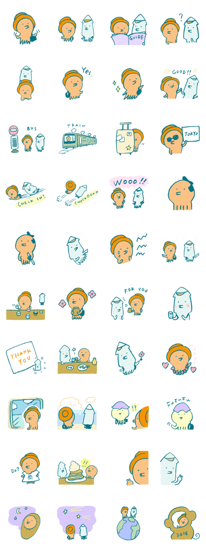 Traveler's octopus and squid 2 Traveler's octopus and squid 2