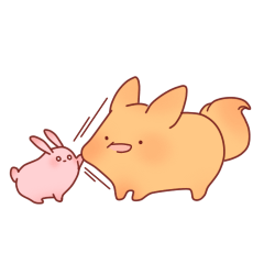 rabbit and dog fluffy