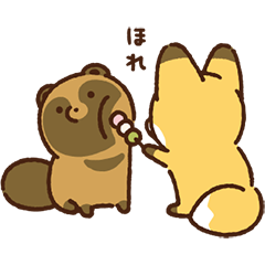 Raccoon dog & Fox: Fast-moving Stickers
