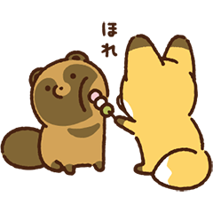 Raccoon dog & Fox: Fast-moving Stickers