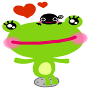 The colorful frogs