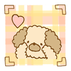 Fluffy toy poodle of sticker