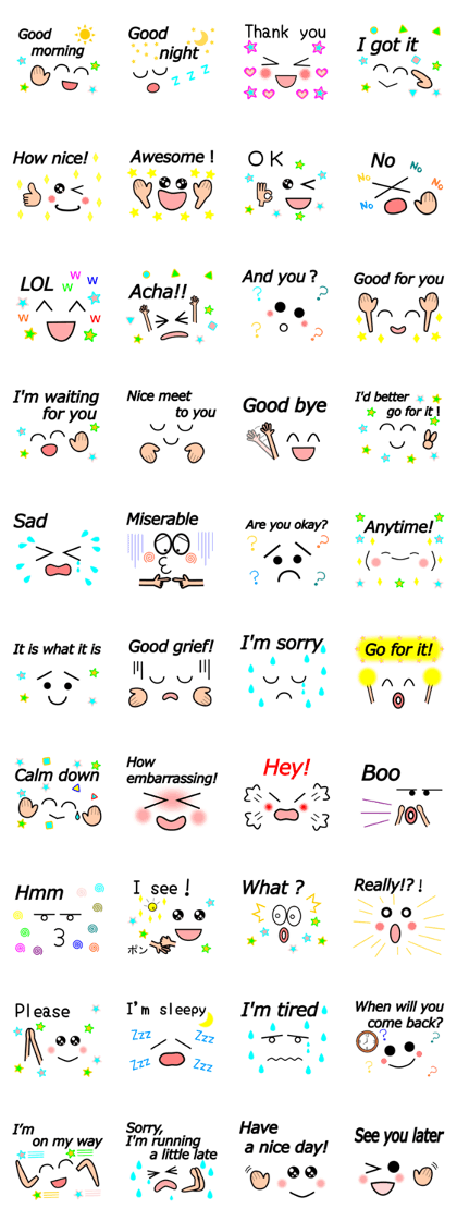 Basic & Simple Sticker in English