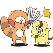 Raccoon dog & Hip head dog are comic duo