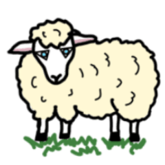 Sheep with triangular eyes