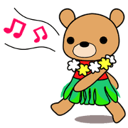 Hawaiian Hula Bear Sticker