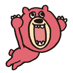 Funny pink bear