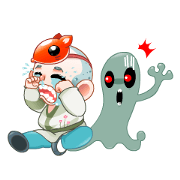 a baldheaded boy with mask