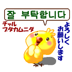 韓国語と日本語　ひよこのピヨです。