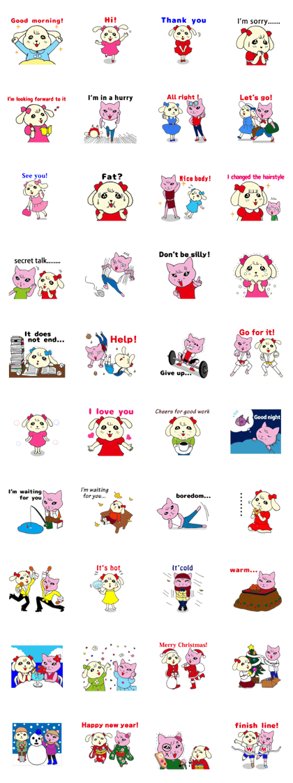 Wanko&Meko,good frend Sticker 2