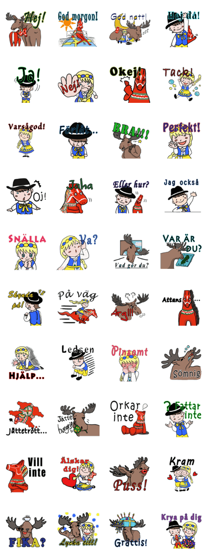 Maja and Kalle (Swedish stickers)