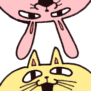Kyanwaii cats and rabbits