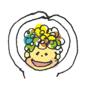 Happy Boy's head flower garden.