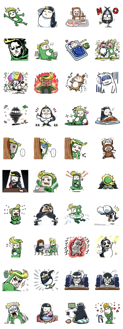 funny kappa and little penguin