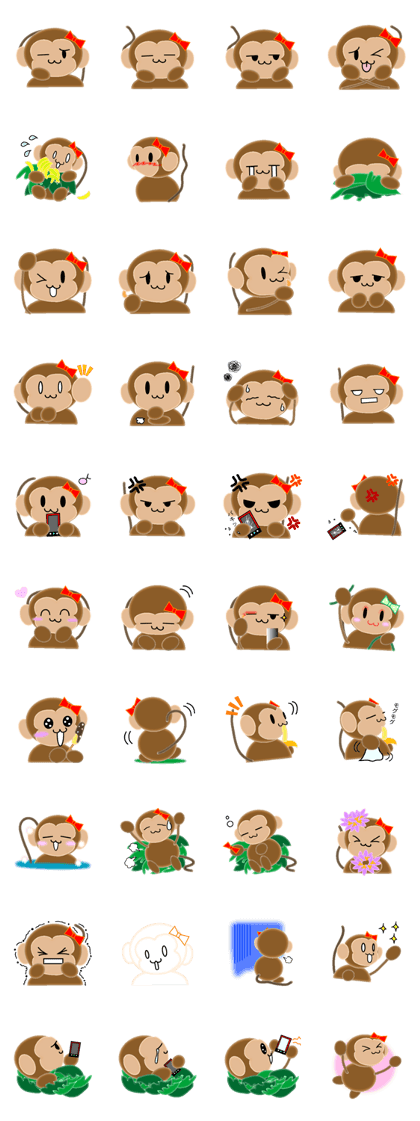 Sticker of 2016 zodiac girl monkey