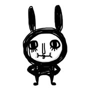 Girl of black rabbit