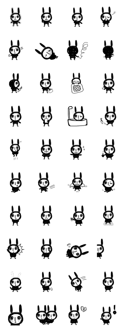 Girl of black rabbit