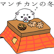 white munchkin in winter sticker