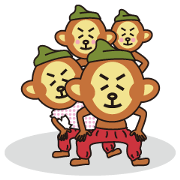 Monkey which wears red pants