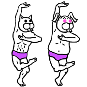 Sticker of cat and rabbit Part 2.