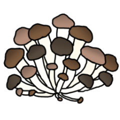 Sticker of shimeji mushroom.