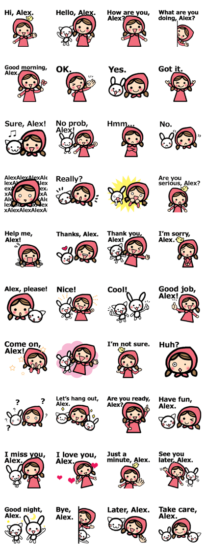 Stickers for Alex (English)