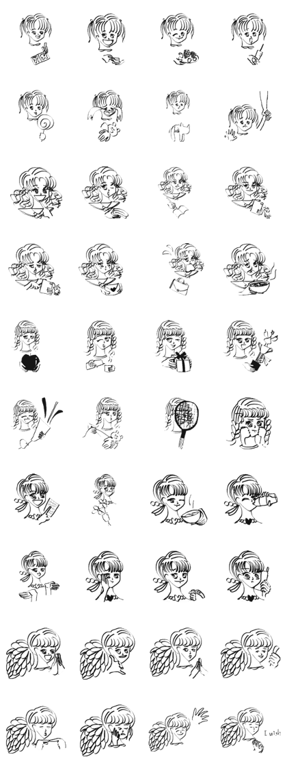 Girls sticker which conveys a nuance