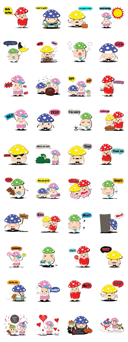 Lovely  Mushroom  Family