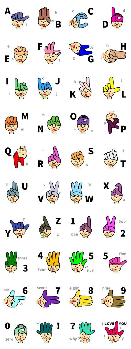 Hair Color finger character
