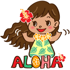 Aloha Hula Girl Line Stickers Line Store