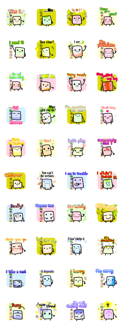 Square English greetings