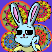 A bunny enjoying his life like a game.