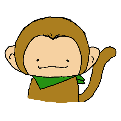 The little monkey wear a green bandana