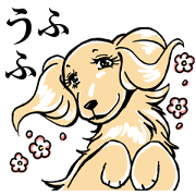 Young lady of the dog.It's Japanese.