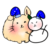 Daily life of the small rabbit. winter