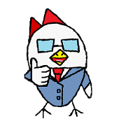 Chicken dressed in the suit