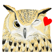 Owl Sticker (Japanese)